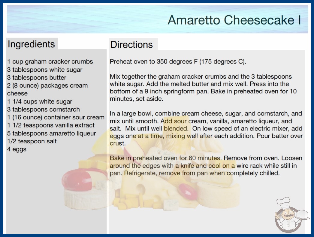 Amaretto Cheesecake Recipe