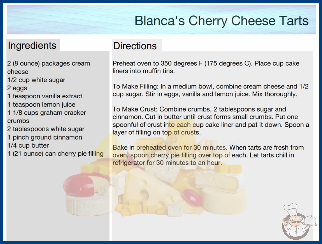 Blanca's Cherry Cheese Tarts Recipe