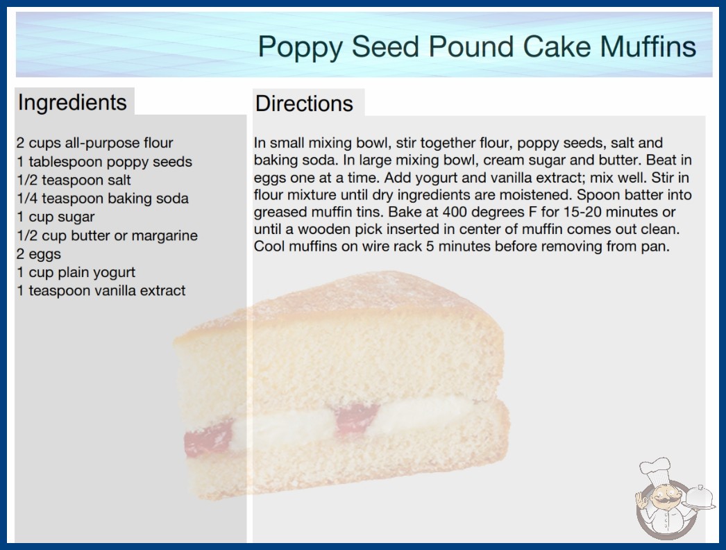 Poppy Seed Pound Cake Muffins