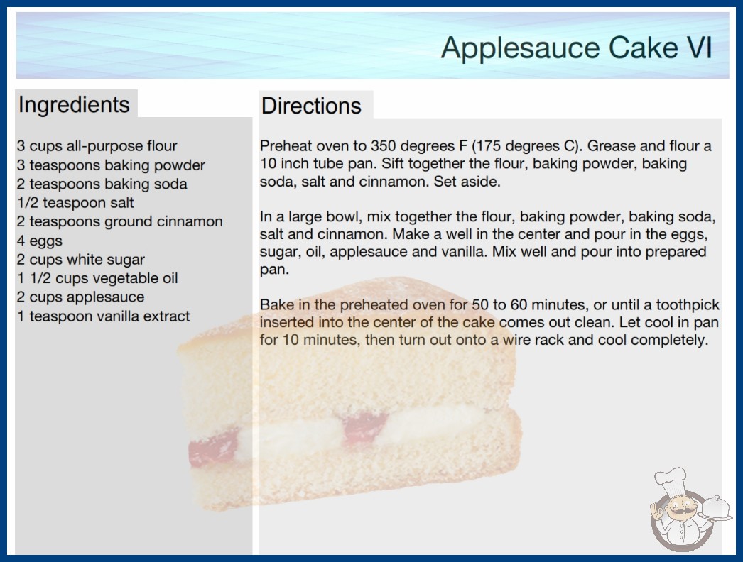 Applesauce Cake Recipe 6