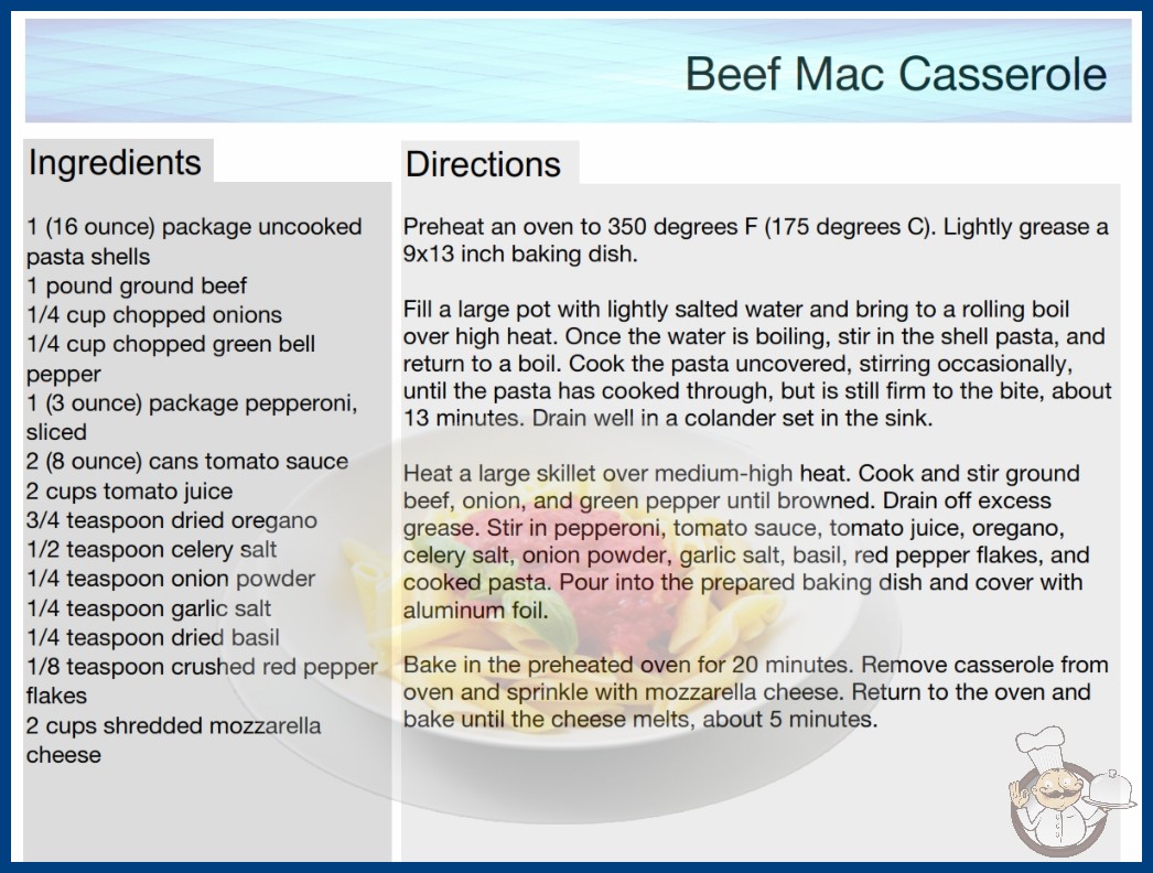 Beef Mac Casserole Recipe