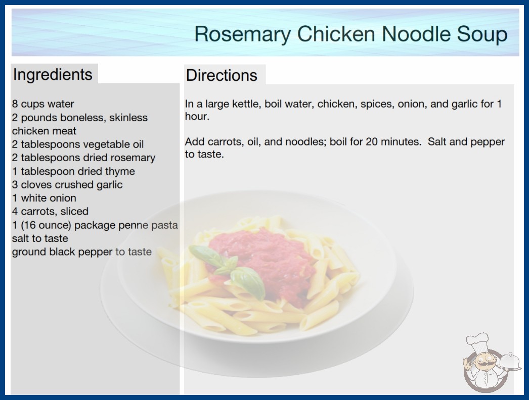 Rosemary Chicken Noodle Soup Recipe