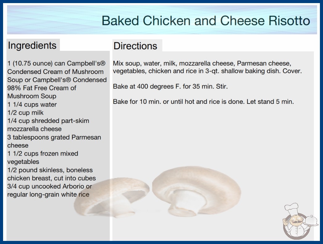 Baked Chicken and Cheese Risotto Recipe