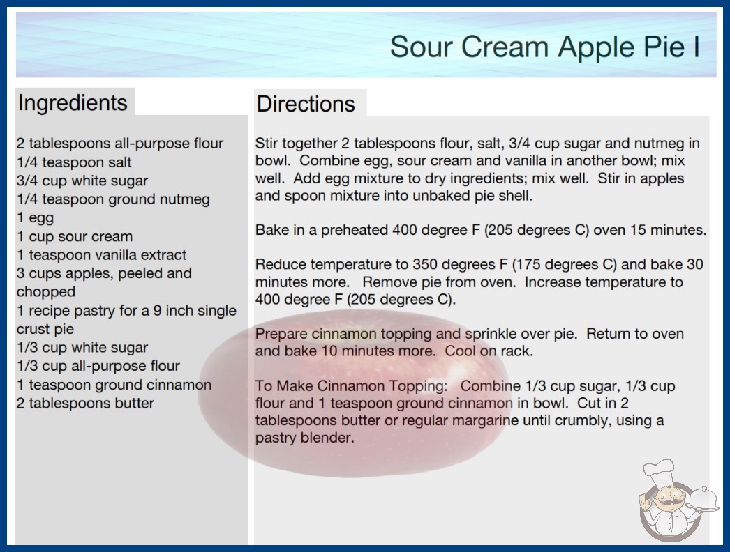 Sour Cream Apple Pie Recipe