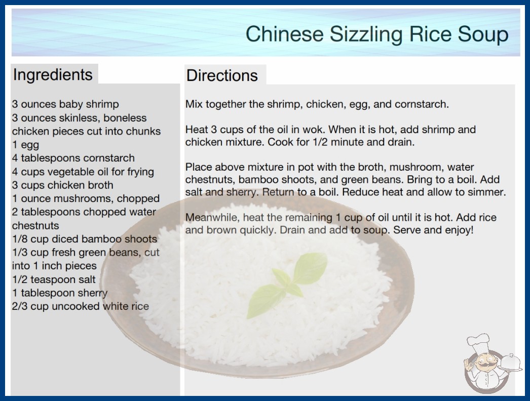 Chinese Sizzling Rice Soup Recipe