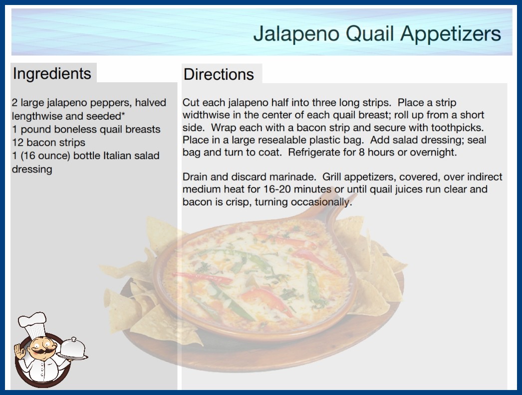 Jalapeno Quail Appetizers Recipe